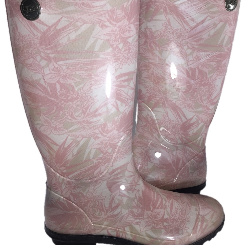 UGG Shaye Rain Boots Womens Floral Sz 7
